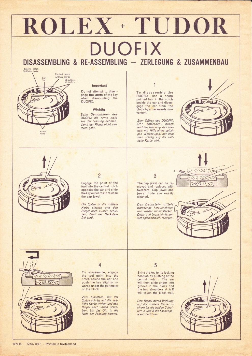 Rolex Tudor Disassembling of Duofix (1957) – More Languages – Curiosity